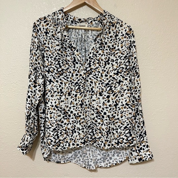 Zadig & Voltaire Tink Leo Natural Animal Print Long‎ Sleeve Top Size Small Women